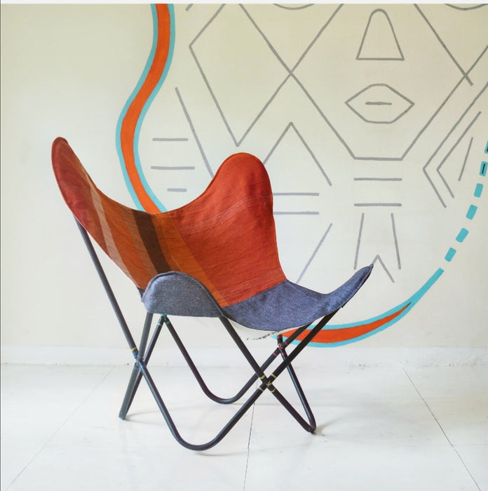 Red Malachite/Charcoal Butterfly Chair